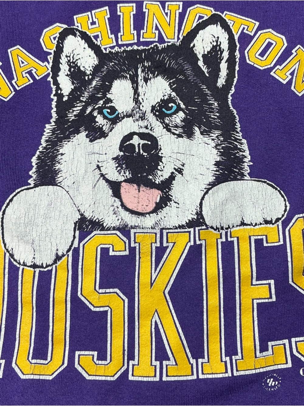 Vintage Washington Huskies 1988 purple and gold crewneck USA made SZ Medium - Picture 2 of 5